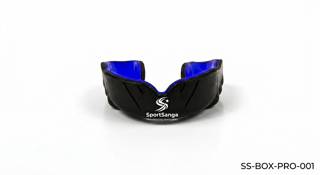 SportSanga boil and bite boxing mouthguards in junior and senior sizes with vented carry case.