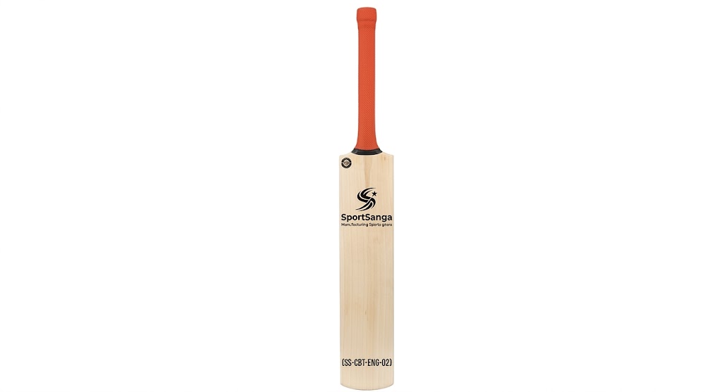 Side profile of SportSanga English willow cricket bat showing grain and sweet spot.