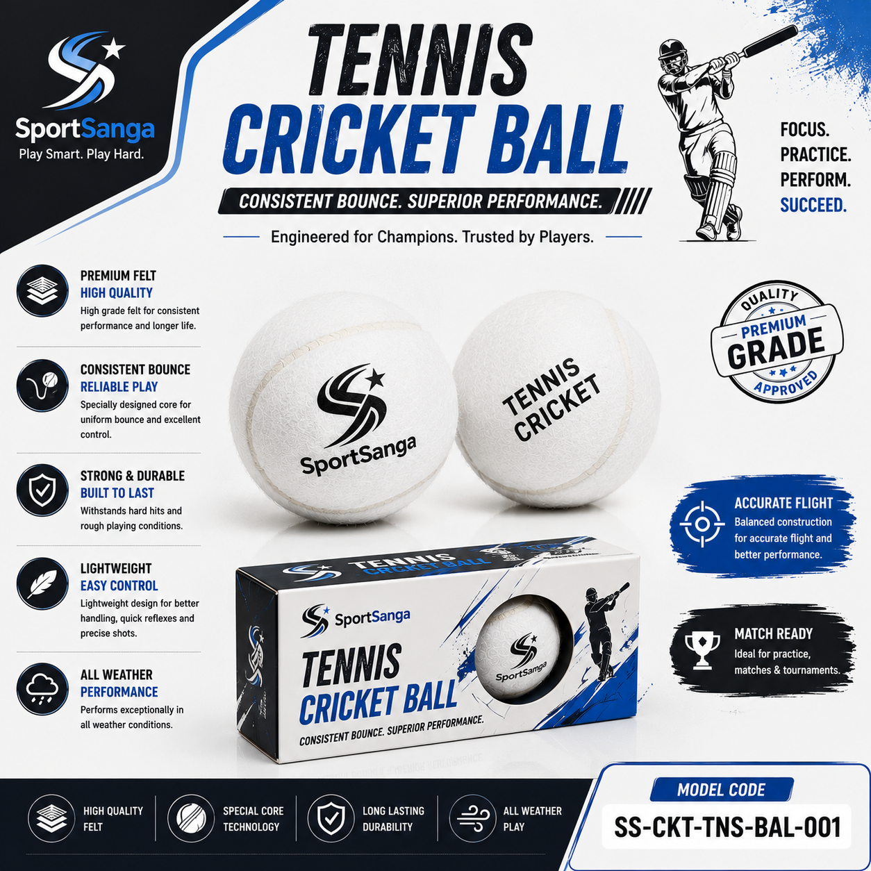 SportSanga tennis cricket balls for soft-ball and street cricket in multiple colors.