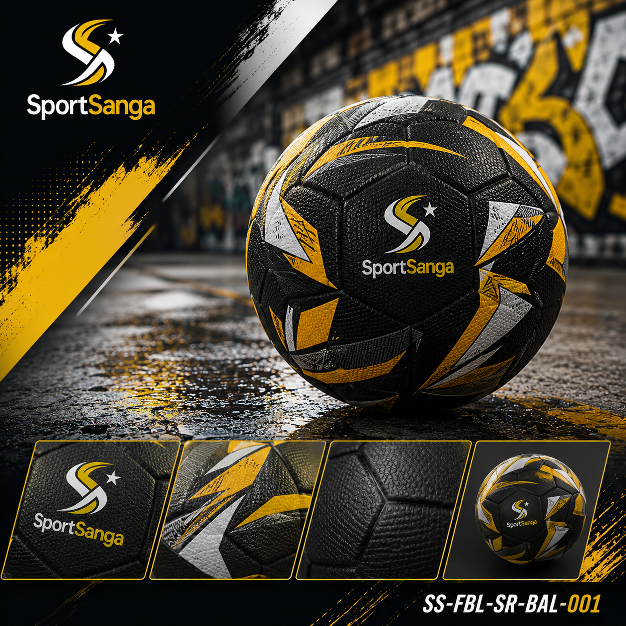 SportSanga durable rubber street football built for tarmac and rough surfaces.