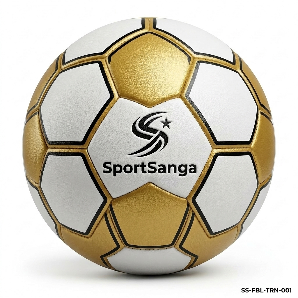 SportsSanga gold and white professional training football