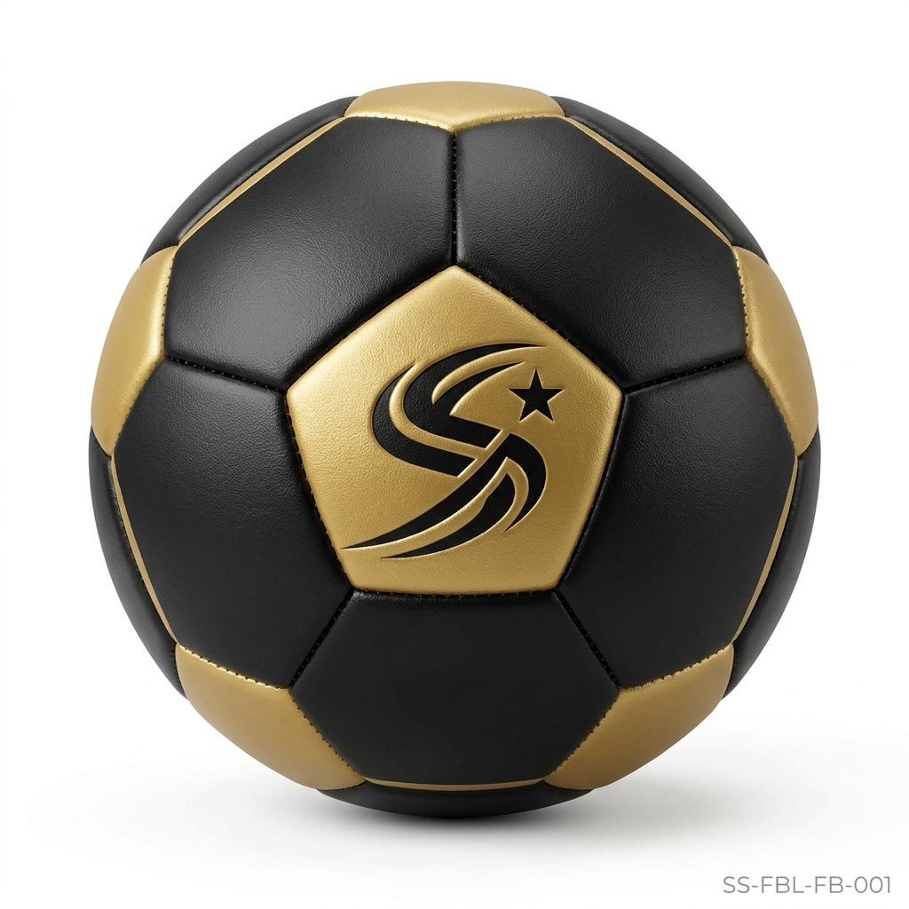 SportSanga premium gold and black low-bounce futsal ball.
