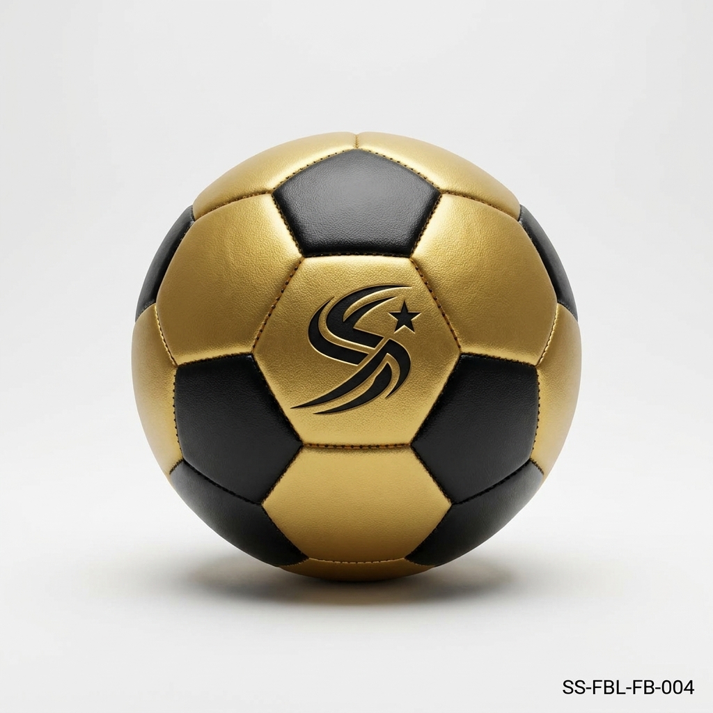 SportsSanga premium professional gold and black futsal ball front view
