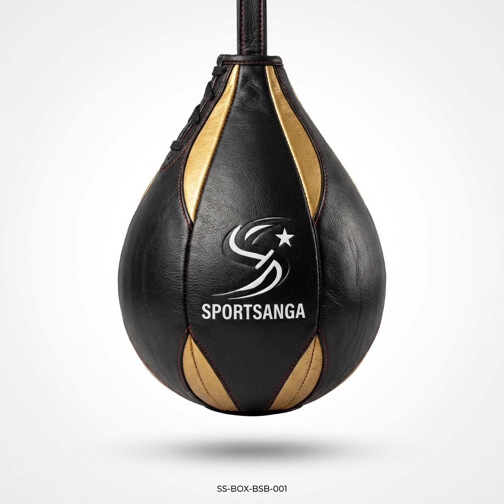SportSanga genuine leather speed ball for rhythm, timing and hand-speed training.