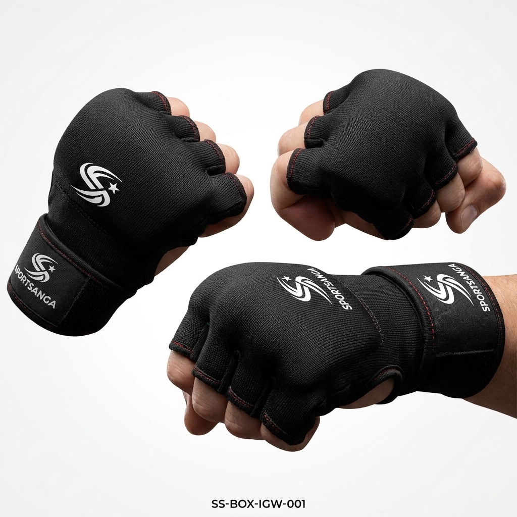 SportSanga inner gel gloves quick wraps with molded knuckle pad and breathable mesh.